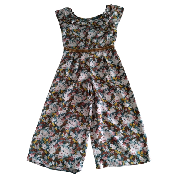 Janie & Jack Girl's Size 5 Paisley Floral Ruffle Sleeveless Button Back … - Picture 1 of 16